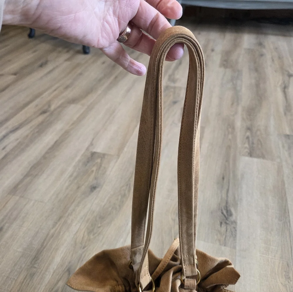 Hobo International Vtg Leather  Drawstring Bucket Slouchy Hobo Bag 12